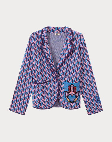 Magic Purple Jacquard Knit Jacket