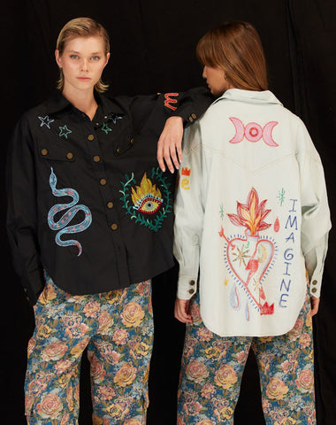 Adelyn Black Emb Shirt