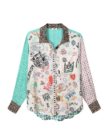 Isabel Mixed Print Graffiti Shirt