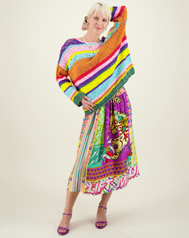 Kristina Stripes Crochet Top