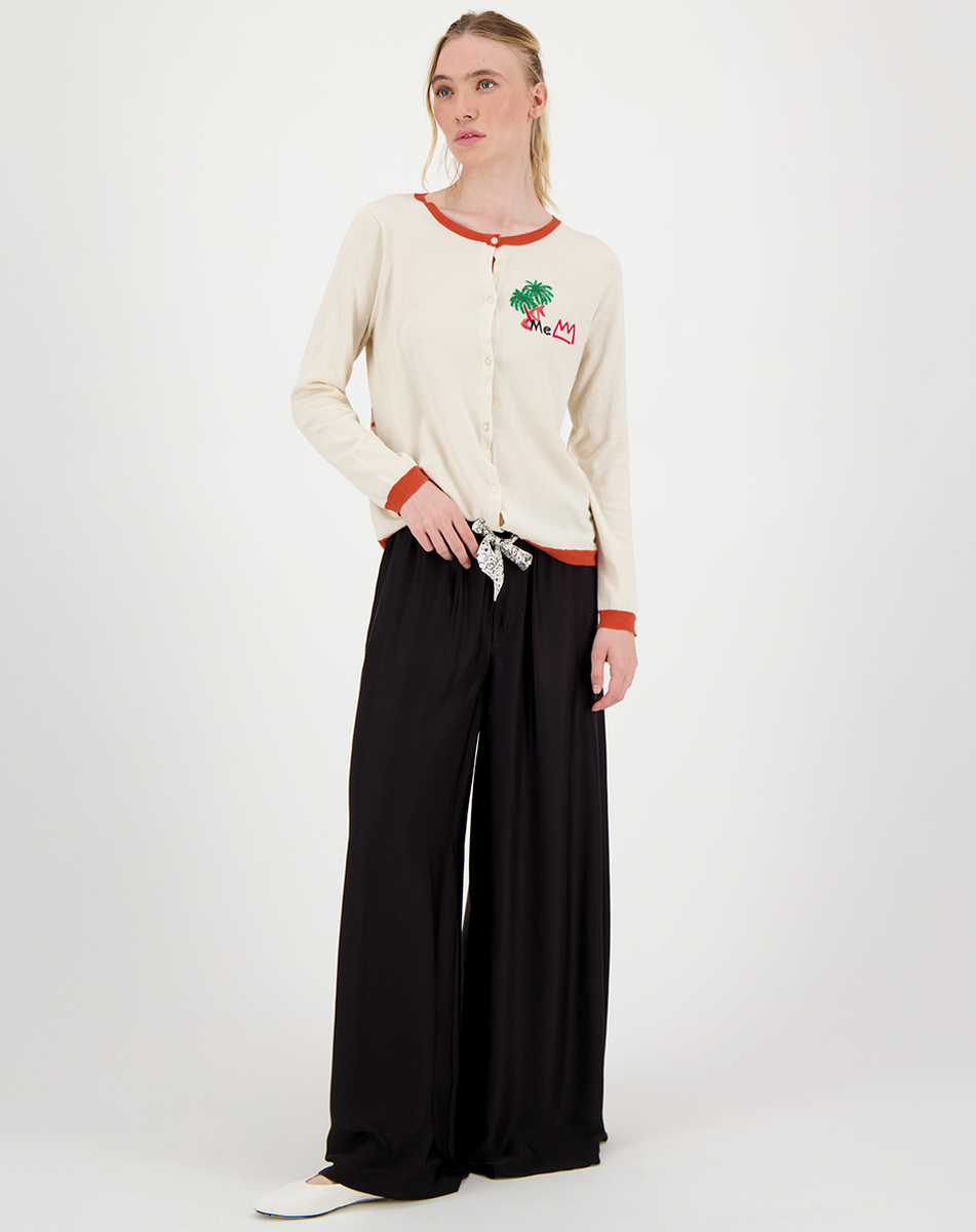 【Megumi】 6 SHEER COLOR RIB PULLOVER MEROKEETY Womens Loose Fall Pajama Set Long Sleeve Pullover