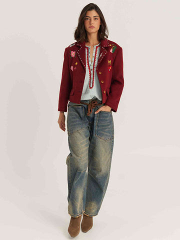 Heven Bourdeaux Short Jacket