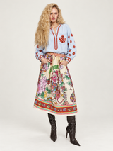 Vanessa Cherry Printed Midi Skirt