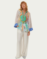 Mia Runic Whisper String Tie Blouse
