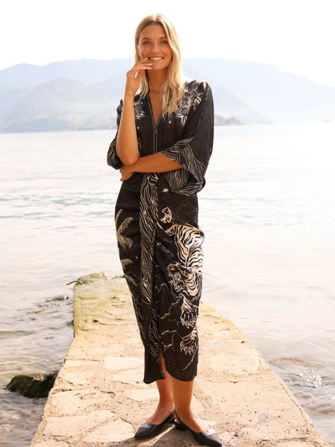 kimono with black dress Sophia Magic – Me369 Please look through our exclude20250814 Hopelessly Elegant Black, White Fabric:Tulle - Lace