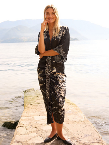 Sophia Kimono Black Magic Dress