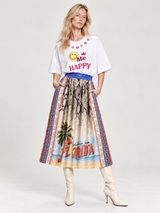 Vanessa Printed Snake Midi Skirt