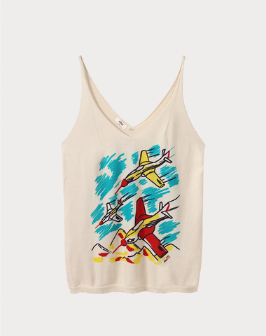 Leo Airplane Cotton Tank Top