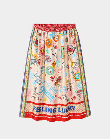 Vanessa Lucky Me Printed Midi Skirt