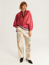 Rona Red Aura Printed Shirt