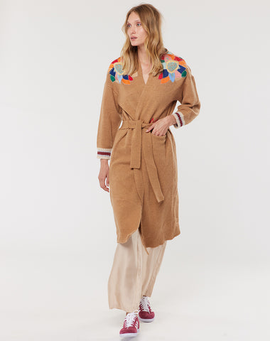 Andy Long Belted Caramel Cardigan