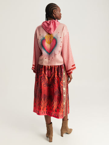 Vanessa Red Aura Midi Skirt