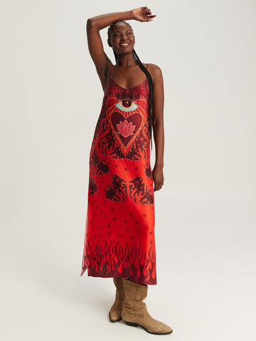 Olivia Red Aura Camisole Dress