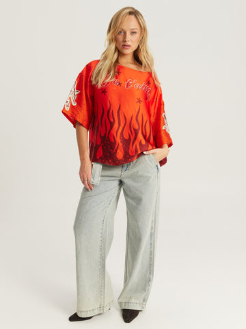 Rubi Red Aura Cropped T-Shirt
