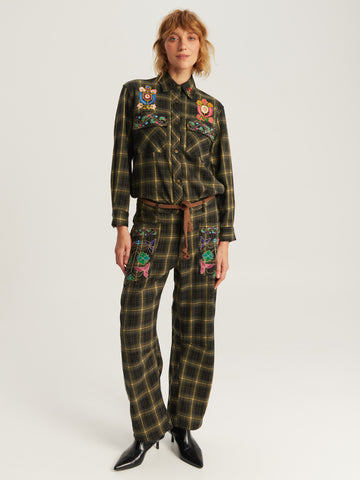 Heritage Green Embroidered Shirt