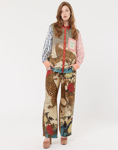 Fabric trousers (Oriental patterned) for women | Buy online | ABOUT YOU