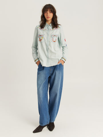 Opal Embroidered Denim Shirt