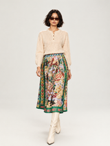 Vanessa Printed L'amour Midi Skirt