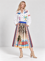 Vanessa Printed Snake Midi Skirt