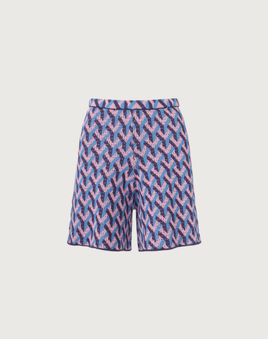 Luise Purple Jacquard Knit Short