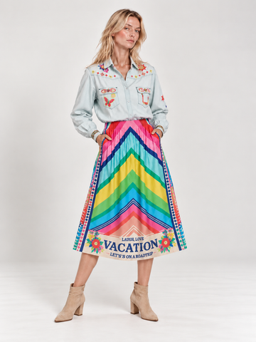 Alexa Vacation Printed Skirt