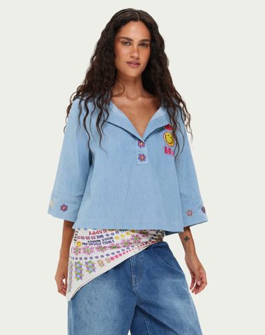 Lily Embroidered Denim Shirt