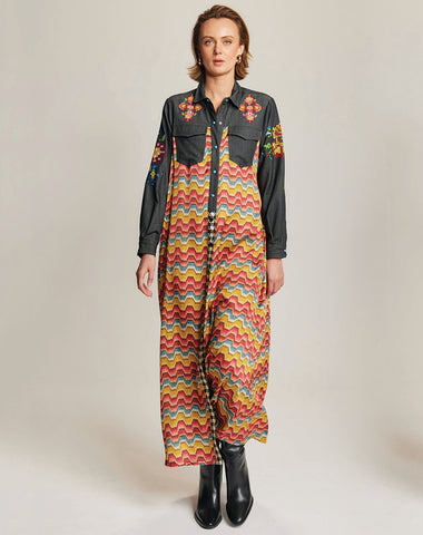 Elena Black Denim Shirt Dress