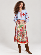 Vanessa Cherry Printed Midi Skirt