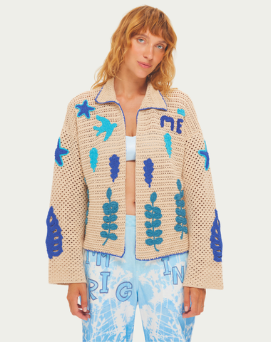 Miami Crochet Indigo Cardigan