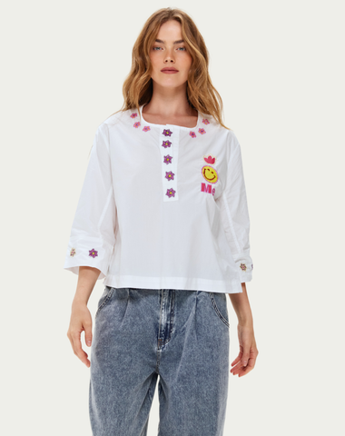 Lily Embroidered White Shirt