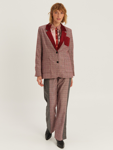 MADDY RED PLAID PANTS