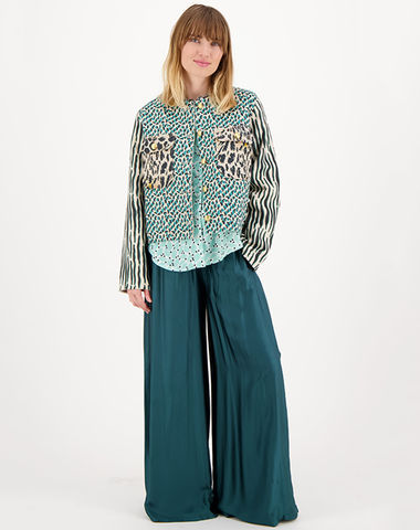 Annie Wide Leg Emerald Pants