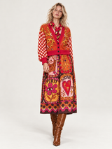 Vanessa Printed Midi Sunset Skirt