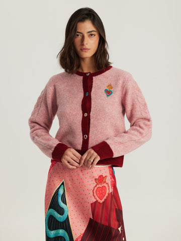 Sofi Pink Knit Cardigan