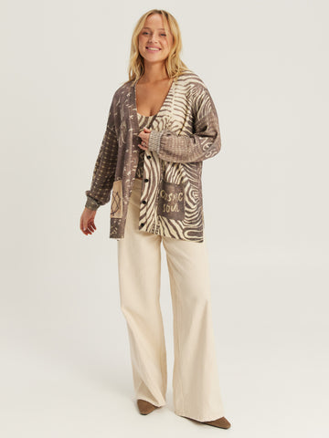 Liv Noir Printed Cardigan