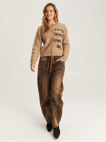 Myra Stone Cropped Cardigan