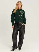 Myra Green Cropped Cardigan