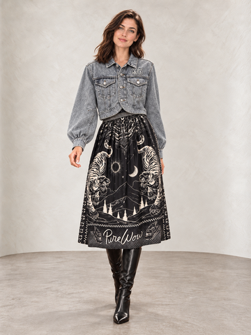 Vanessa Printed Midi Magic Skirt