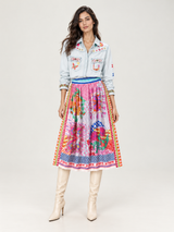 Vanessa Rangoli Printed Midi Skirt