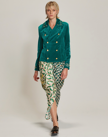 Daphne Velvet Emerald Jacket