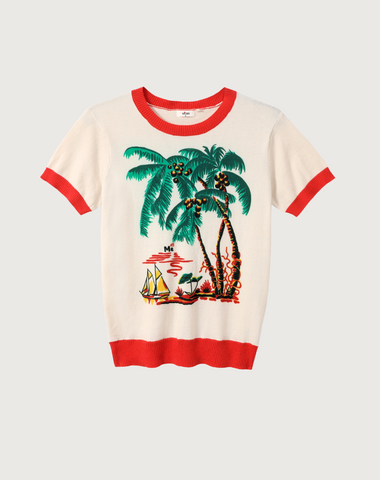 Nora Palm Tree Knit Top