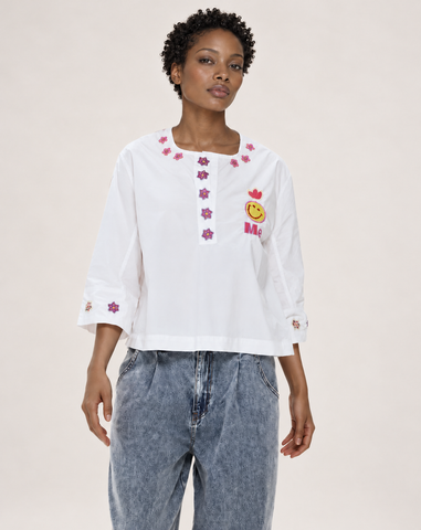 Lily Embroidered White Shirt