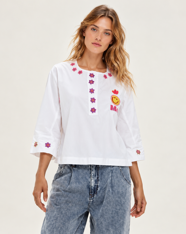 Lily Embroidered White Shirt