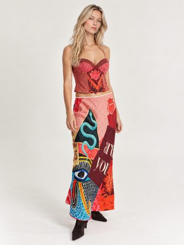 Blakely Red Aura Slip Skirt