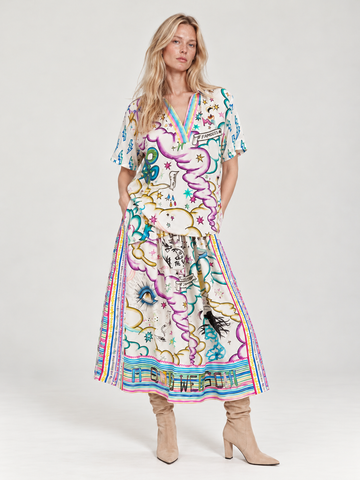 Vanessa Enlightenment Printed Midi Skirt