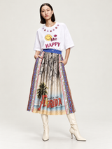 Vanessa Printed Snake Midi Skirt