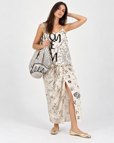 Luna Zodiac Tie Front Skirt