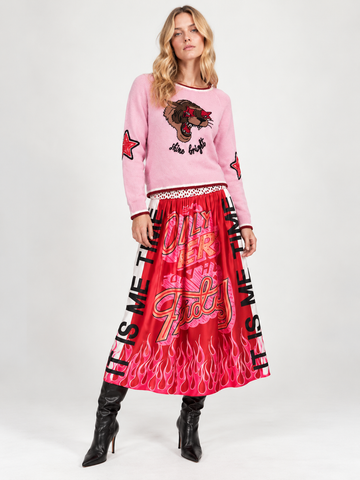 Hailey Fire Printed Skirt