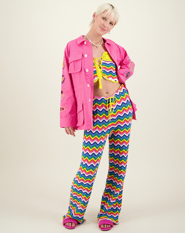 Sloane Utility Pink Embroidery Jacket