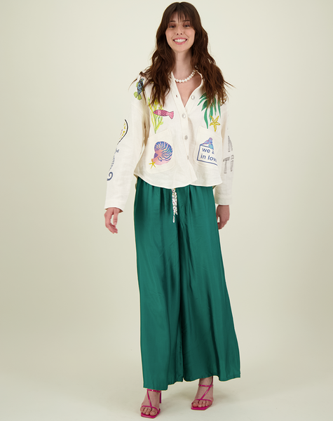 【INCHANT ME】Alma Color Matching Nylon Wide Pants INCHANT ME】Alma Color Matching Nylon Wide Pants